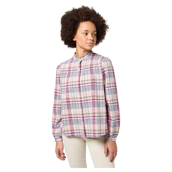 Wrangler 112350325 Pintuck Blus Rosa L Kvinna
