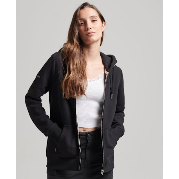 Superdry Sweatshirt Med Full Dragkedja Vintage Logo Emb Svart M Kvinna