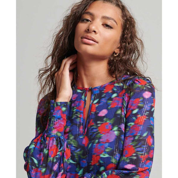 Superdry Kjole Studios Statement Blå XS Kvinde
