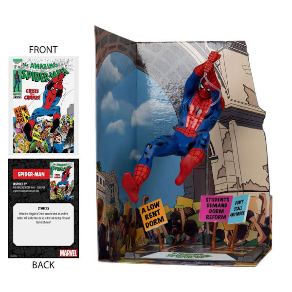 Mcfarlane Toys Forundring Samler Pvc-statue 1/10 Spider-man & Scene Gold Label The Amazing Spider-man 68 Figur 15 Cm