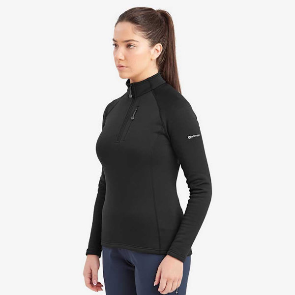 Montane Fury Fleecejakke Med Halv Lynlås Sort S Kvinde