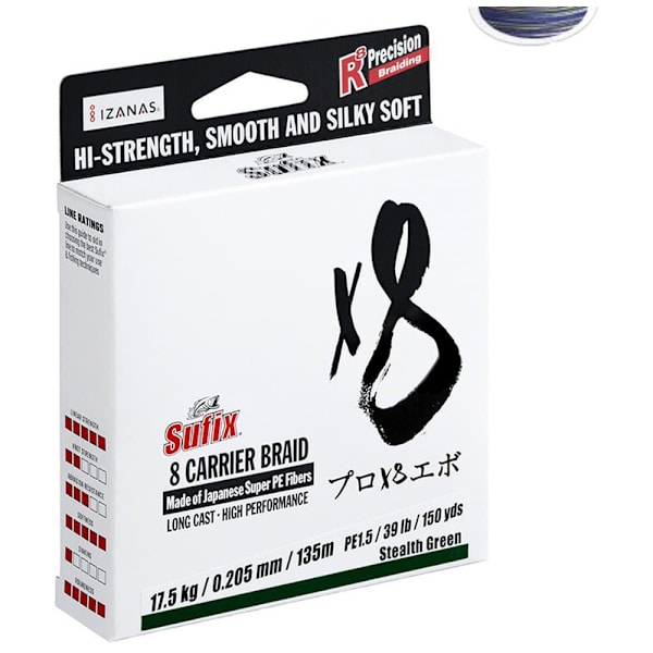 Sufix Punottu X8 450 M Kirkas 0.330 mm