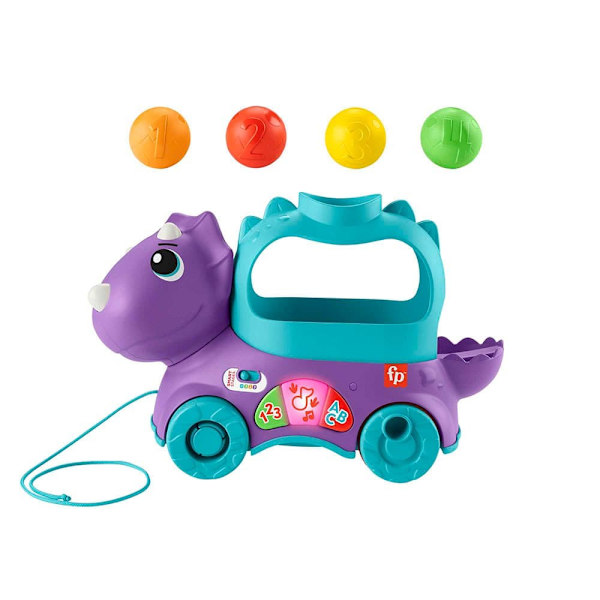 Fisher Price Træk Toy Dinosaur Educational Game Gylden