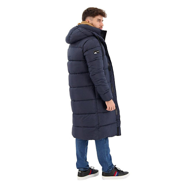 Superdry Puffer Jakke Rips Longline Grå S Mand
