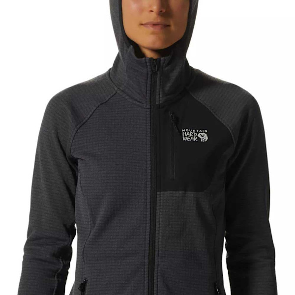 Mountain Hardwear Power Grid Sweatshirt Med Dragkedja Svart L Kvinna
