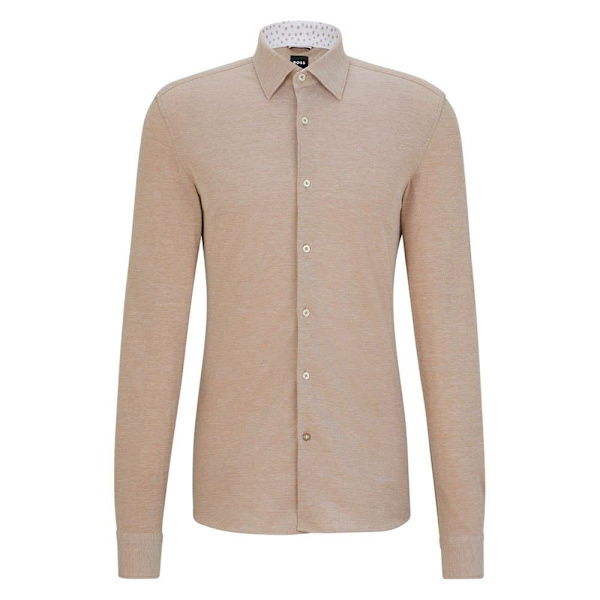 Boss Lang ærmet Skjorte Hal Kent C3 223 10230023 Beige 44 Mand