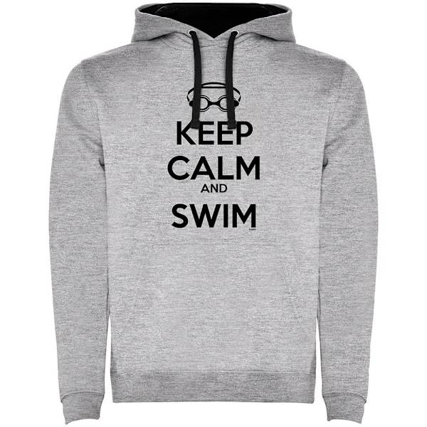 Kruskis Tvåfärgad Luvtröja Keep Calm And Swim Grå L Man