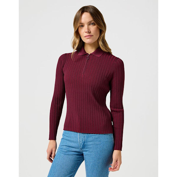 Wrangler 112356484 Pitkähihainen Polopaita Punainen M Nainen