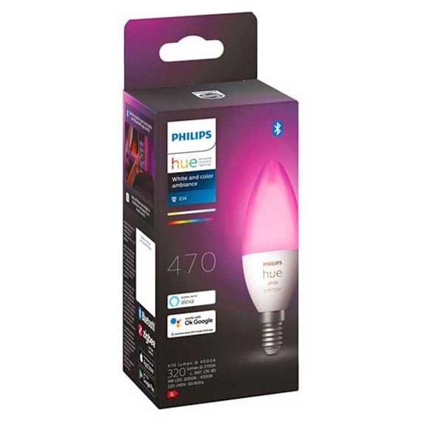 Philips Smart Pære Hue White Color Ambiance B39 E14 Hvid
