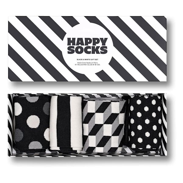 Happy Socks Halve Strømper Classic Black & Whites Gift Set 4 Par Flerfarvet EU 36-40 Mand