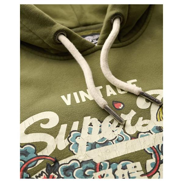 Superdry Tokyo Vl Graphic Hættetrøje Grøn L Mand