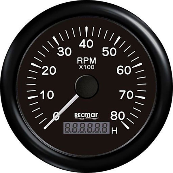 Recmar Omdrejningstæller 0-8000 Rpm Sort 100 mm