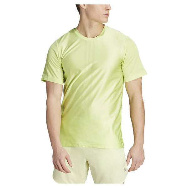 Adidas Kortärmad T-shirt Hiit Workout 3 Stripes Gul L Man