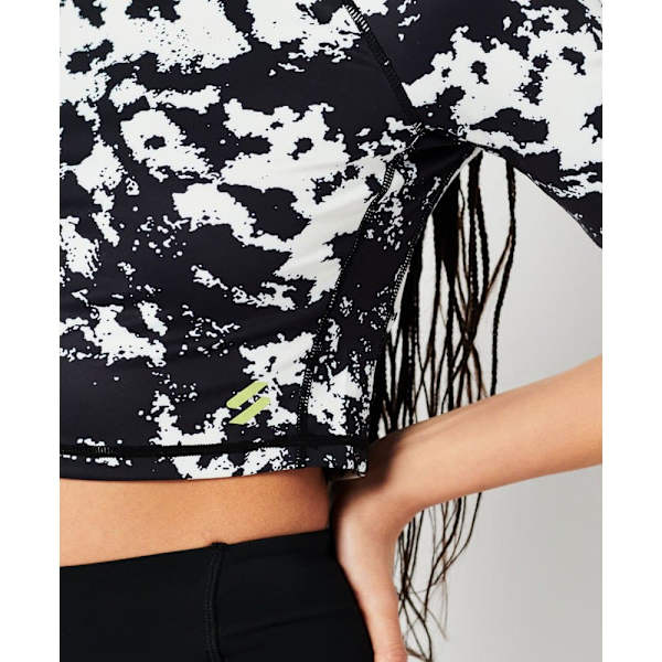 Superdry T-shirt Run 3/4 Tight Crop Sort XS Kvinde
