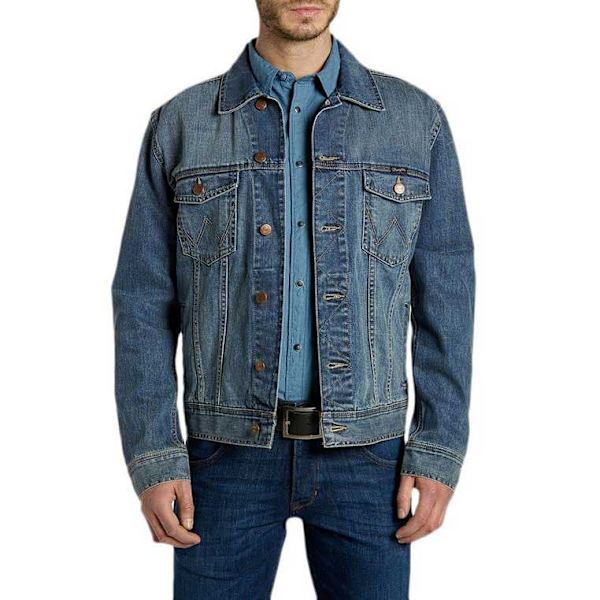 Wrangler Trucker Jakke Western Blå 4XL Mand