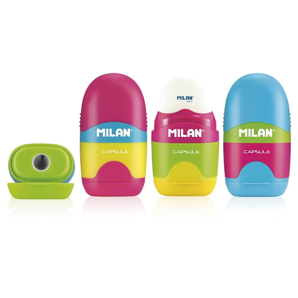 Milan Vis Terning 24 Capsule Mix Med Blyant Blyantspidser Capsule Mix Flerfarvet