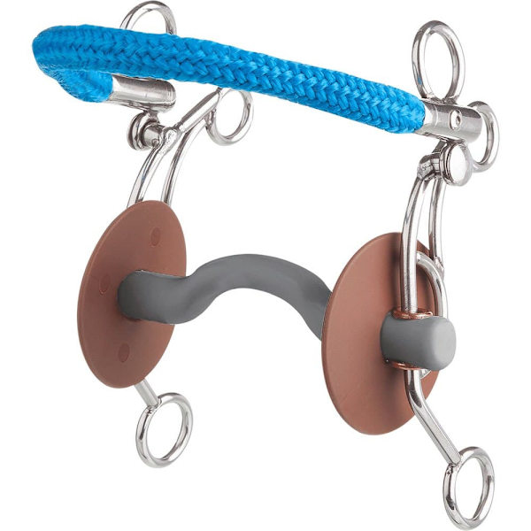 Beris Mjuk Hackamore Tandem Tongue Port Snaffle Silver 140 mm
