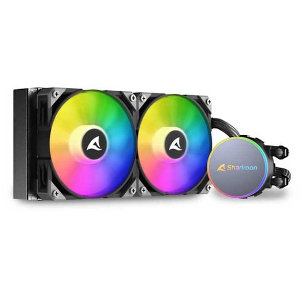 Sharkoon Kylfläns För Vätskekylning S70 Rgb 240 Mm Durchsichtig Svart