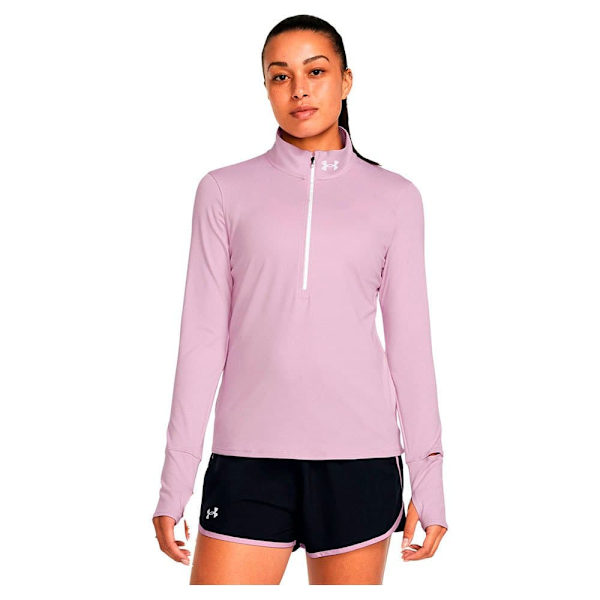 Under Armour Halv Blixtlåsfleece Qualifier Run Rosa XL Kvinna