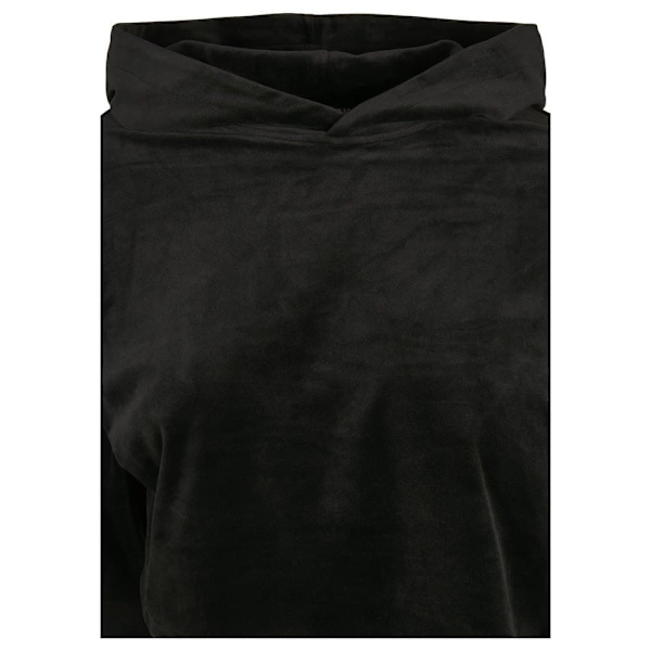 Urban Classics Cropped Velvet Oversized Sweatshirt Sort XS Kvinde