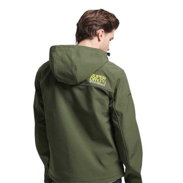 Superdry Täysi Vetoketjullinen Sadetakki Soft Shell Vihreä S Mies