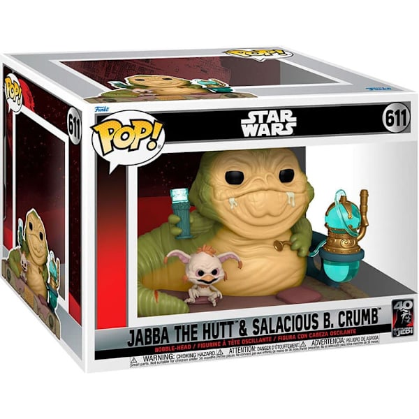 Funko Pop Star Wars 40th Jabba The Hutt And Salacious B Crumb Flerfärgad