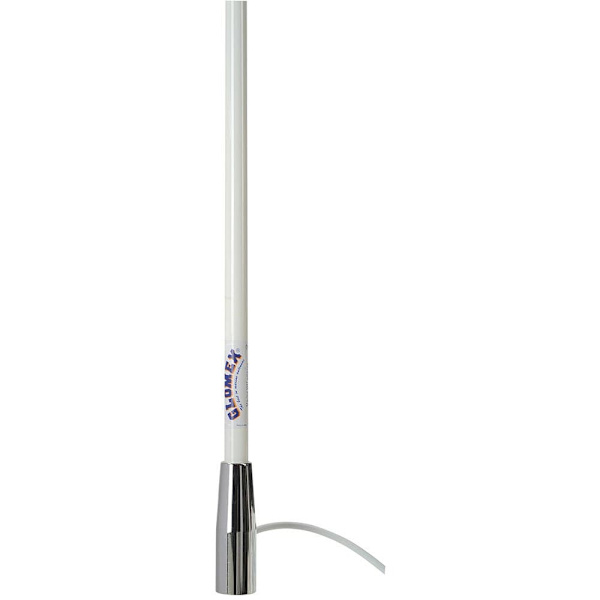 Glomex Vhf Chromed Base 3db Antenna Hvid