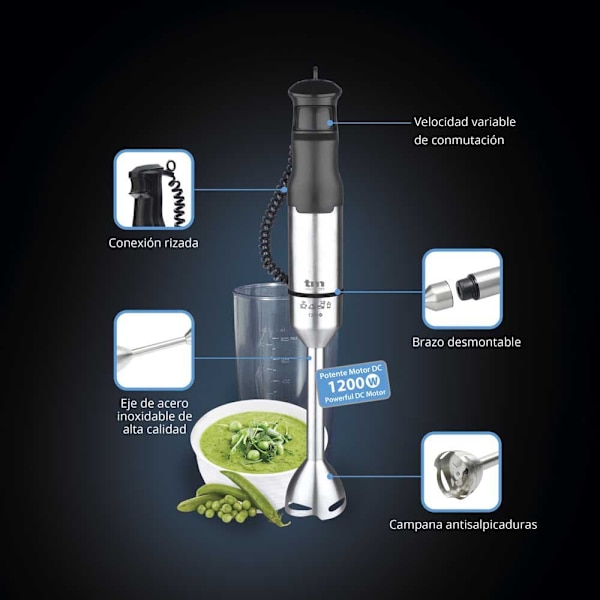 Tm Electron Håndmixer Tmpba017 1200w Transparent One Size / EU Plug