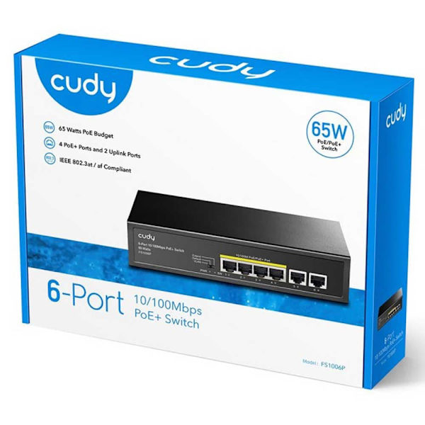 Cudy Växla Fs1006p Poe 60w Svart