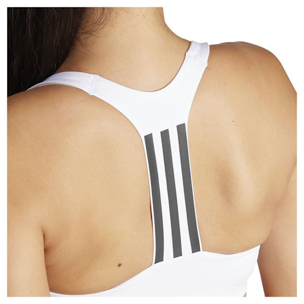 Adidas Powerimpact 3 Stripes Sport-bh Med Medium Stöd Vit L / AB Kvinna
