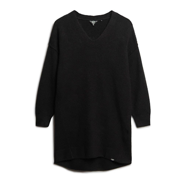 Superdry V Jumper Langærmet Kort Kjole Sort S Kvinde