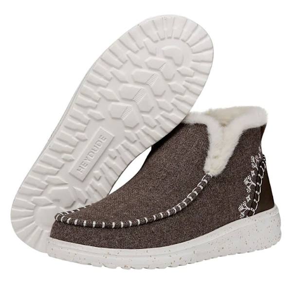 Hey Dude Denny Wool Faux Shearling Skor Brun EU 39 Kvinna