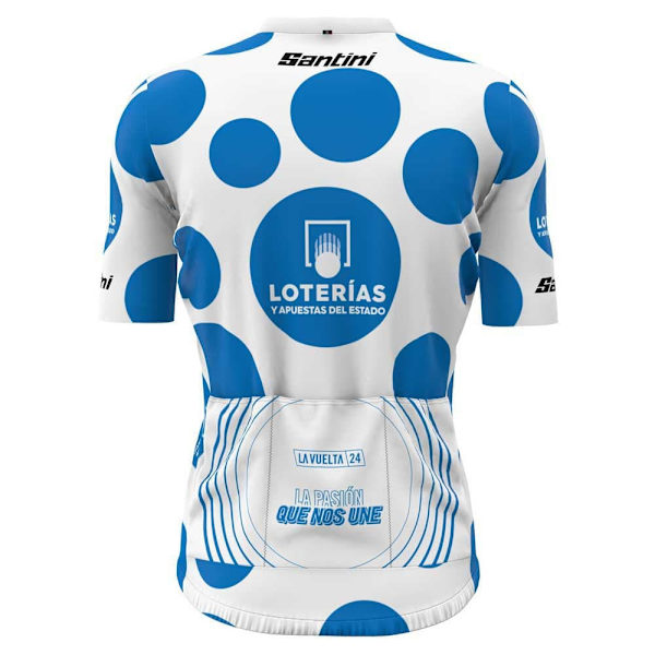 Santini La Vuelta Best Climber Korta ärmar Cykeltröja Blå 2XL Man