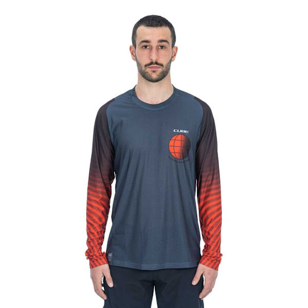 Cube Pitkähihainen Enduro Jersey Vertex Punainen,Harmaa 3XL Mies