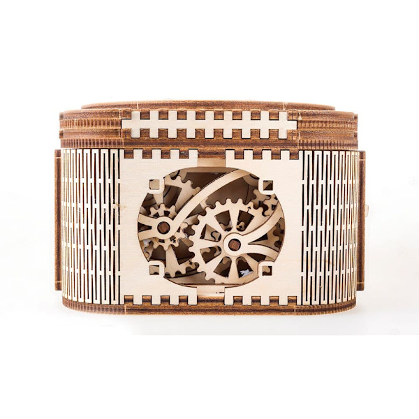 Ugears Treasure Box Træ Mekanisk Model Gylden