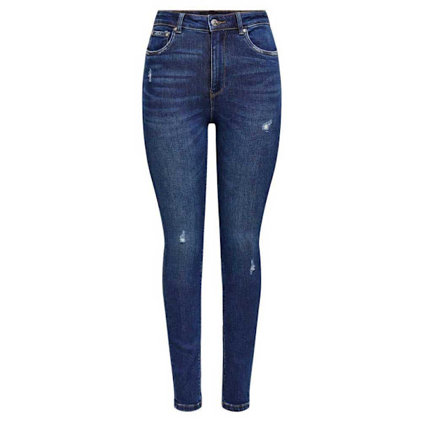 Only Jeans Mila Life High Waist Skinny Ankle Bk375 Blå 26 / 30 Kvinde