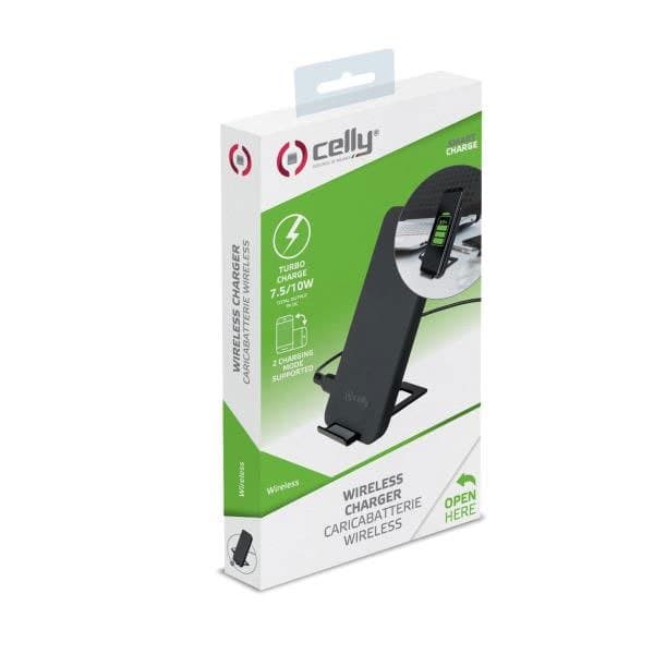 Celly Wireless Fast Charger Stand 10w Valkoinen,Musta