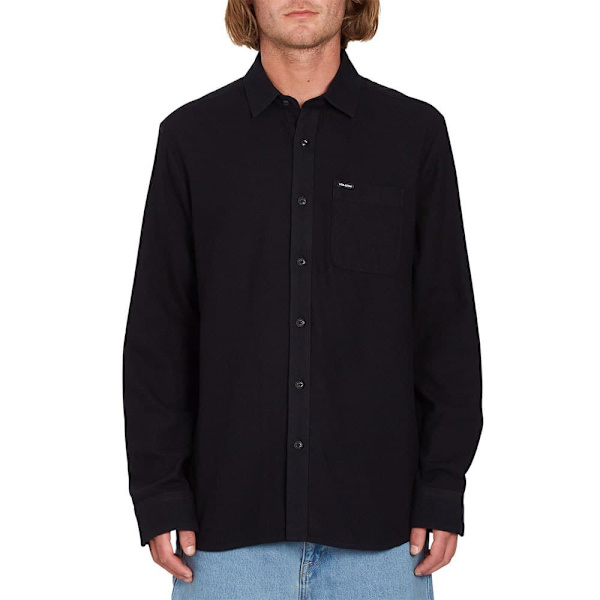 Volcom Caden Solid Skjorte Med Lange ærmer Sort S Mand