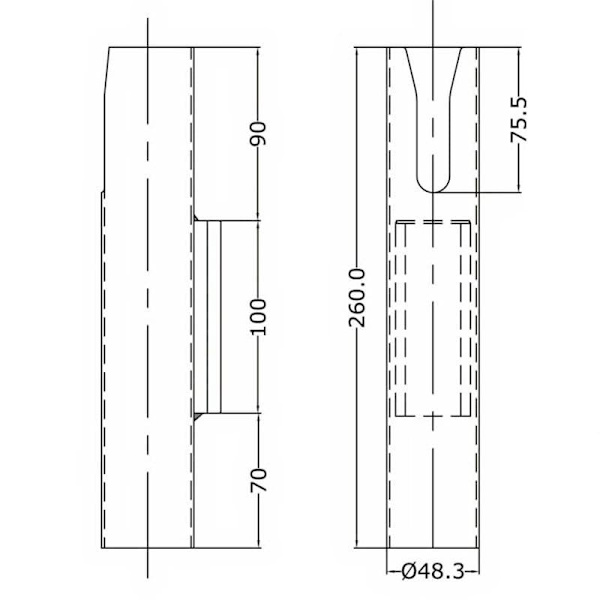 Seanox Rustfrit Stål Glideskinnestangholder Grå 90 x 36 mm