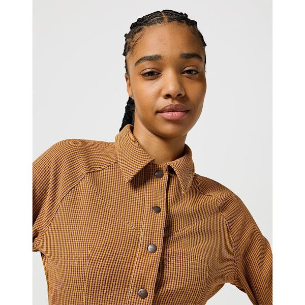 Wrangler 112356780 Langærmet Kort Kjole Brun XS Kvinde
