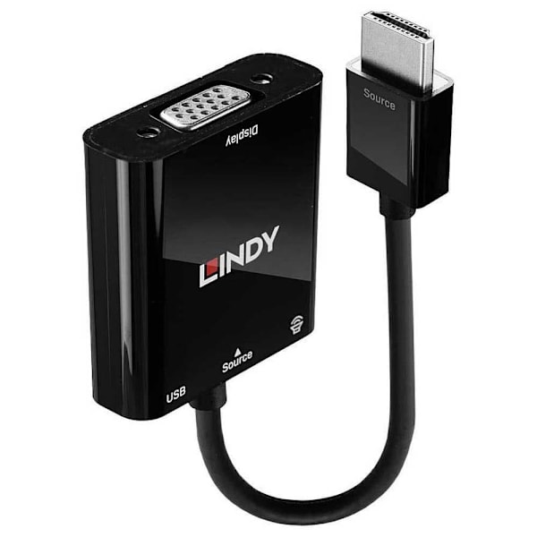 Lindy Hdmi Till Adapter Vga Audio Svart