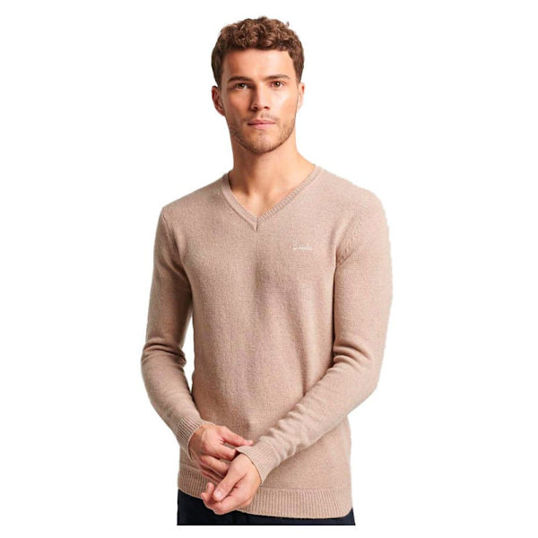 Superdry Kortärmad T-shirt Med Rund Hals Essential Embroidered Knit Beige 2XL Man