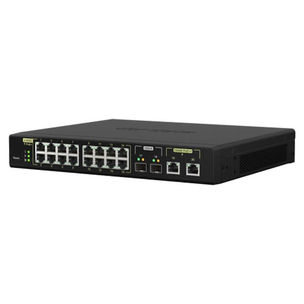 Qnap Kontakt Qsw-m2116p-2t2s L2 Poe Sort Sort