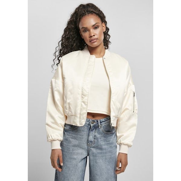 Urban Classics Oversized Satin Big Jakke Hvid 4XL Kvinde