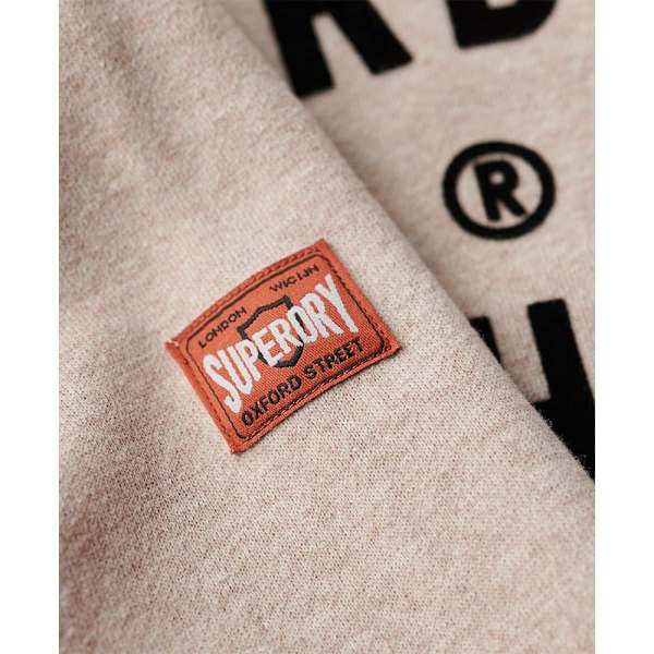 Superdry Workwear Flock Graphic Tröja Med Huva Beige 2XL Man