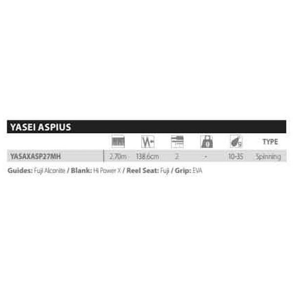 Shimano Fishing Roterende Stang Yasei Aspius Søvfarvet 2.70 m / 10-35 g