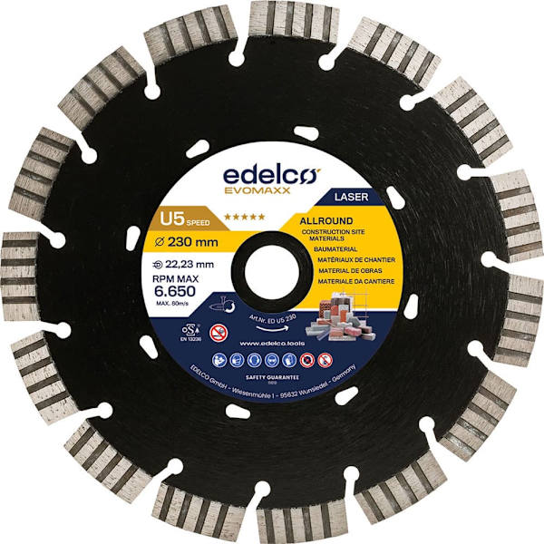 Edelco U5-hastigheds Universal Konstruktion Diamantskive 180x22 Mm