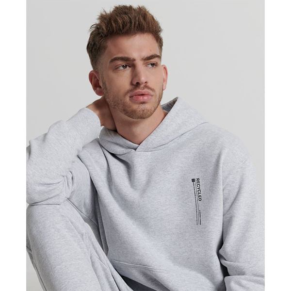 Superdry Hættetrøje Studios Rcycl Micro Side Grå S-M Mand
