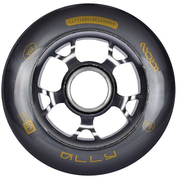 Iqon Skøjter Hjul Ally Black 90 88a 4 Enheder Gylden 90 mm