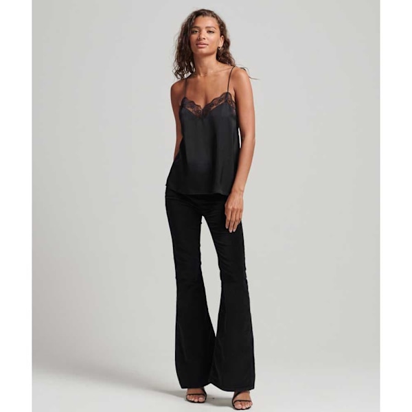 Superdry Studios Satin Cami Blus Svart L Kvinna